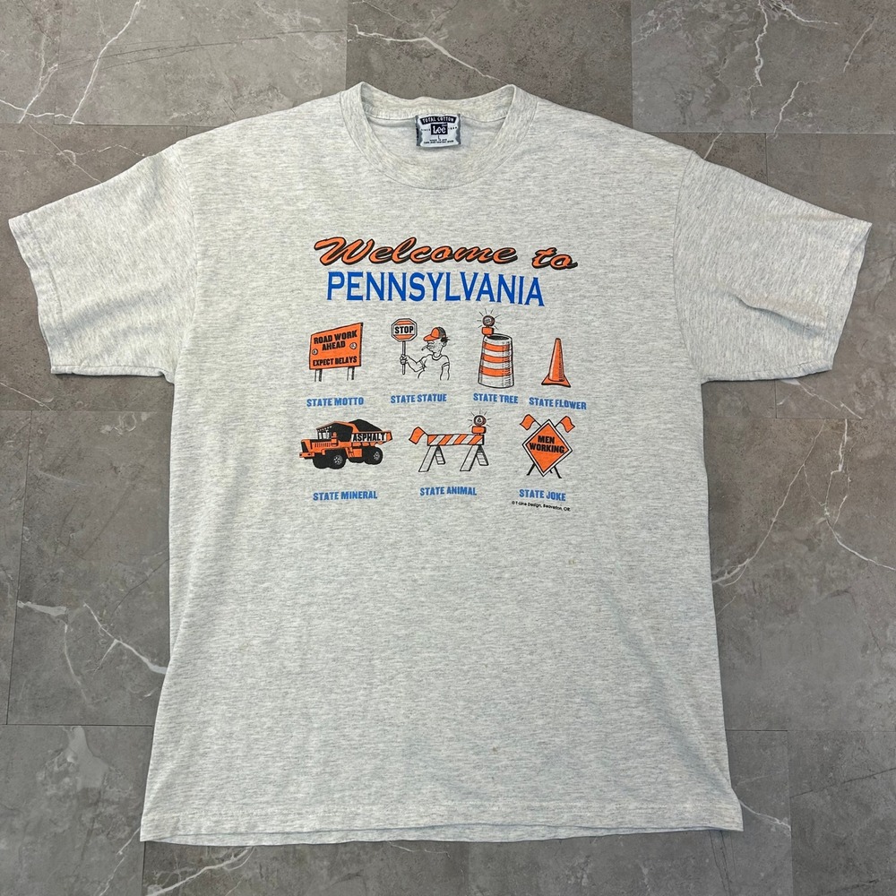 Vintage Funny Saying Graphic Tee Mens Large Pittsburgh Philadelphia Pennsylvania